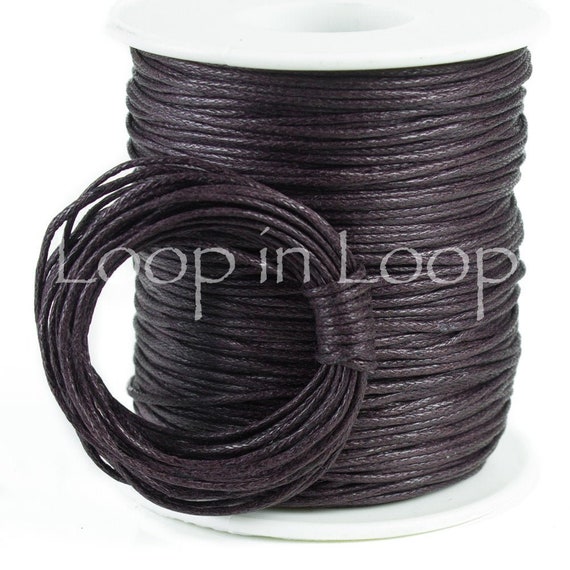 1mm Dark Brown Waxed Polished Cotton Cord Braided String, Friendship  Bracelet Macrame Necklace High Quality Beading Cord 30feet 