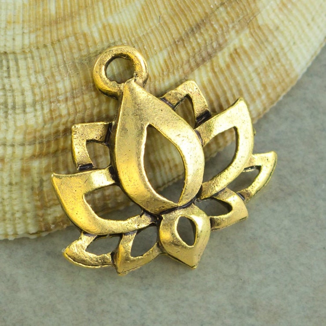 10OFF Lotus Flower Charm Meditation Namaste Zen Charms Yoga Boho Lotus