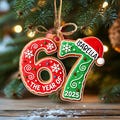 Funny Teenager Slang Ornament, Custom Name 67 Acrylic Ornament, Six Seven Ornament, Gen Alpha Christmas Gift, Funny Teenager Ornament 2025 product logo