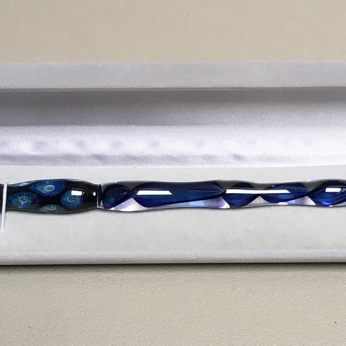 Handformed Glass Dip Style Glass Ink Pen Blue Moon Etsy
