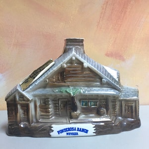 Vintage Jim Beam Ponderosa Ranch Decanter Bonanza TV Collectible Cabin 1969 Western Bar ware