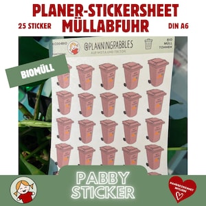 Stickers for planners & calendars | Journal stickers | Everyday stickers | Functional planner stickers garbage collection organic waste garbage cans garbage collection