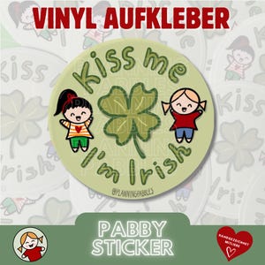 Autocollant en vinyle « Embrasse-moi, je suis irlandais » | ST. LA FÊTE DE LA SAINT-PATRICK |  17 mars - Fête nationale irlandaise | pour les fêtes, le journaling et le scrapbooking | 5 cm