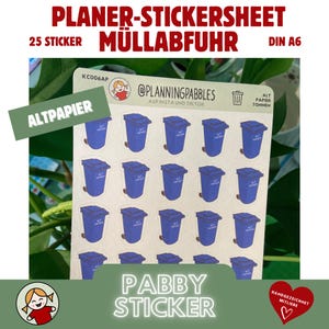 Stickers for planners & calendars | Journal stickers | Everyday stickers | Garbage collection waste paper | Functional planner stickers | Garbage can waste