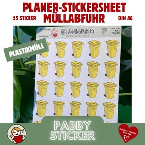 Stickers for planners & calendars | Journal stickers | Everyday stickers | Garbage collection plastic waste | Functional planner stickers garbage cans waste