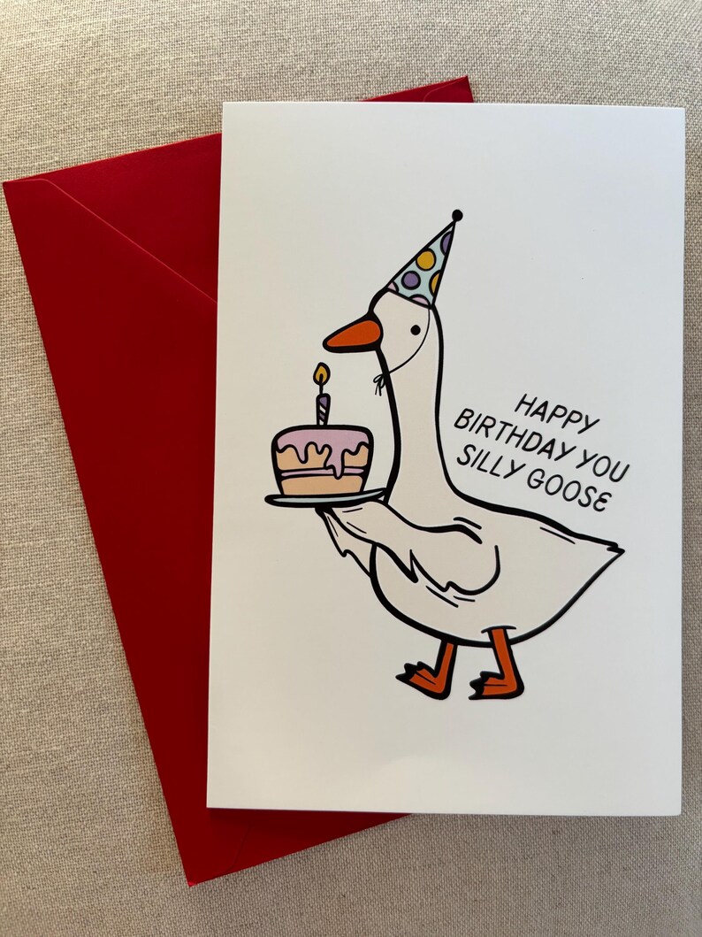 Birthday Card - Funny Happy Birthday You Silly Goose - Etsy