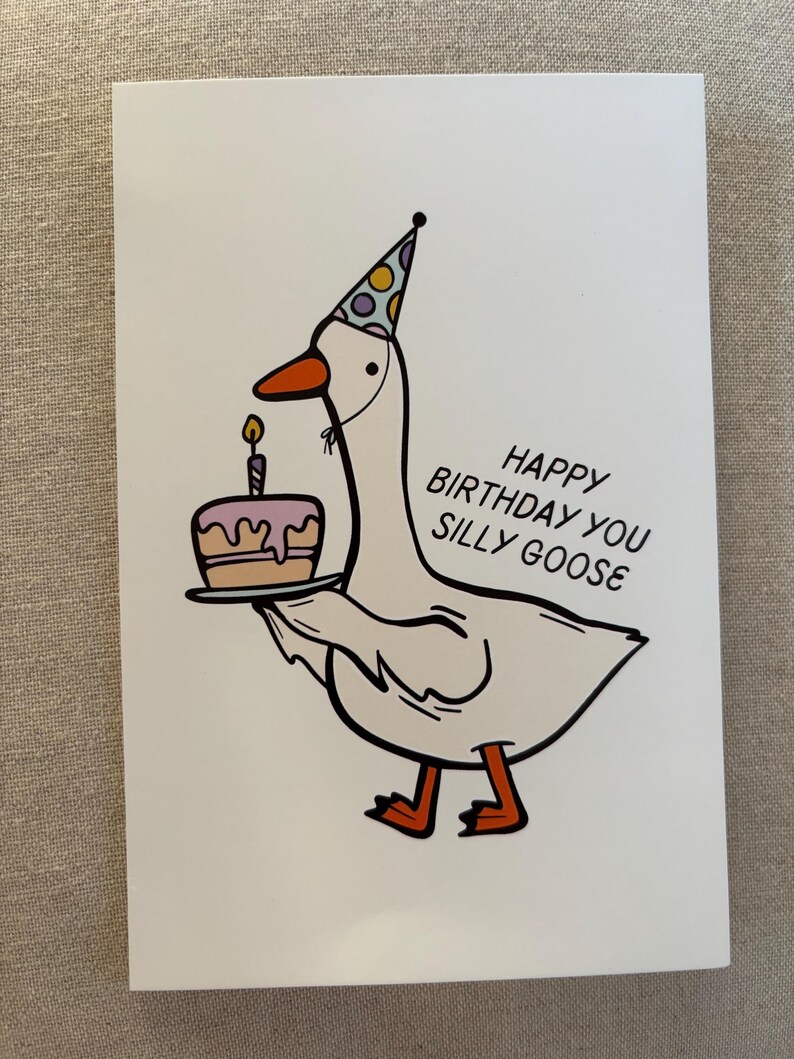 Birthday Card - Funny Happy Birthday You Silly Goose - Etsy