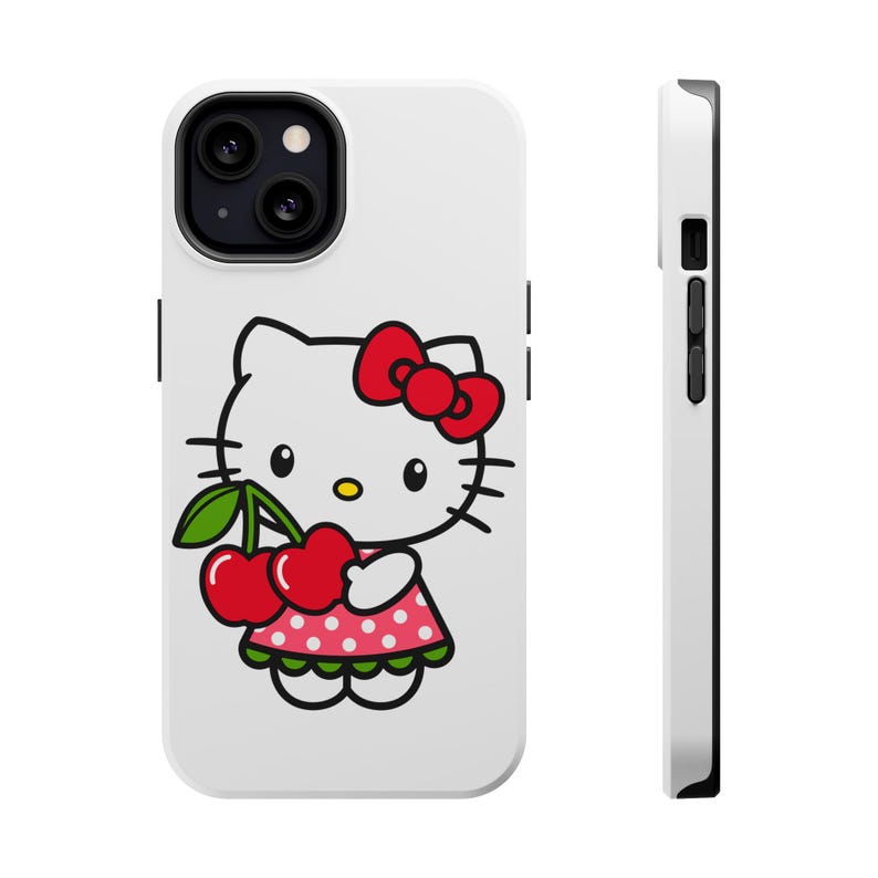 Sött Hello Kitty magnetiskt telefonskal, rolig körsbärsdesign, kawaii presenter, barnaccessoarer, söta telefonskal, födelsedagspresenter bild 10