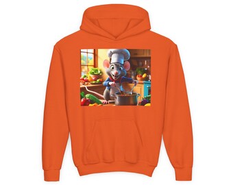 Leuke Chef Mouse-trui met capuchon voor jongeren, perfect cadeau voor kleine koks, leuke kookkleding, kinderhoodie voor verjaardagen, feestdagen