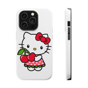 Sött Hello Kitty magnetiskt telefonskal, rolig körsbärsdesign, kawaii presenter, barnaccessoarer, söta telefonskal, födelsedagspresenter bild 4
