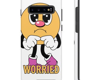 Bezorgd emoji-telefoonhoesje, leuke stoere hoesjes voor angstverlichting, ondersteunend cadeau voor vrienden en familie, unieke accessoires