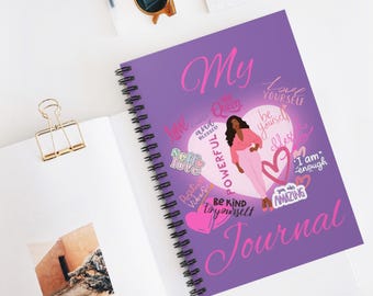 Empowering Spiral Notebook - My Journal | Positive Affirmations, Inspirational Gifts, Self-Care & Journaling | Queen Vibes