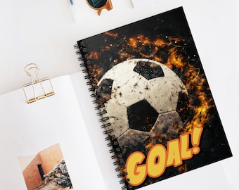 Doelpunt! Voetbal spiraal notitieboek - gelijnde lijn - perfect voor voetbalfans, sportdagboeken, studentennotitieboeken, doelentrackers, cadeau voor sporters