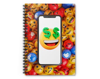 Emoji-spiraalnotitieboek - perfect voor studenten en creatievelingen, motiverend dagboek, schoolbenodigdheden, cadeau voor vrienden, leuk schrijven