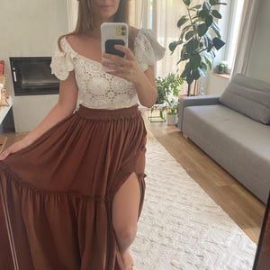 Boho rustic lace top 2 piece set, Boho maternity dress for mom For baby Shower