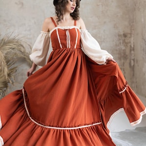 Women&#39;s dress for photoshoot, Cotton Bohemian maternity Dress for pregnancy photo session
