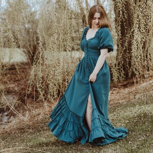 Boho maternity gown for photo shoot, Cotton gauze Bohemian maternity Dress for pregnancy photo session, Baby Shower photoshoot dress