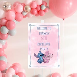 Angel and Stitch Party welcome sign