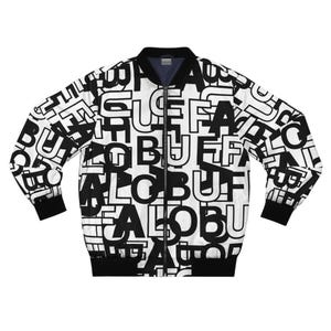 Edgy Graphic Bomber Jacket - Statement Urban Wear, Street Style, Layering Essential, Gift for Him, Cool Fashion