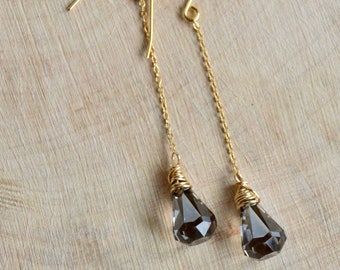 Crystal Satin Raindrop Earrings