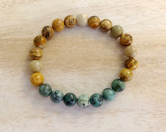 African Turquoise and Jasper Bracelet