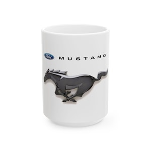 Ford Mustang Ceramic Mug, Car Enthusiast Gift, Coffee Cup, 11oz 15oz, Unique Automotive Collector Item, Birthday Gift