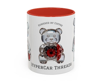 Powered by Coffee Mug for Car Lovers Funny Turbo Bear Coffee Cup