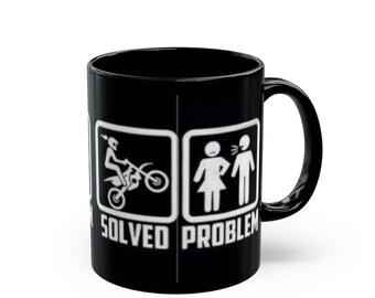 Problem Solved coffe mug, Car Guy Gift, Car Lover, Car Enthusiast, Ceramic Coffee Mug for Him, Fathers Day Gift Mug, Turbo Cup