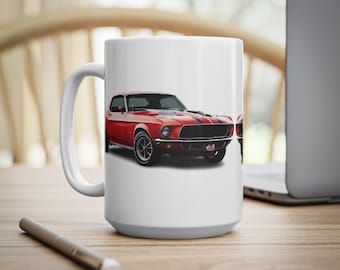 Gifts for Car Guys, Car Coffee Mug, Car Enthusiast Gifts, American Muscle Car Cup, Best Gift for Him, Husband, Dad Birthday Gift