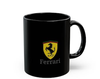 Italian Racing Ceramic Coffee Mug | Prancing Horse Shield Design