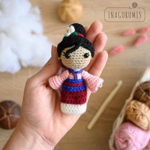 Patrón de crochet Princesa Mulan Amigurumi - PDF inglés/english y español/spanish