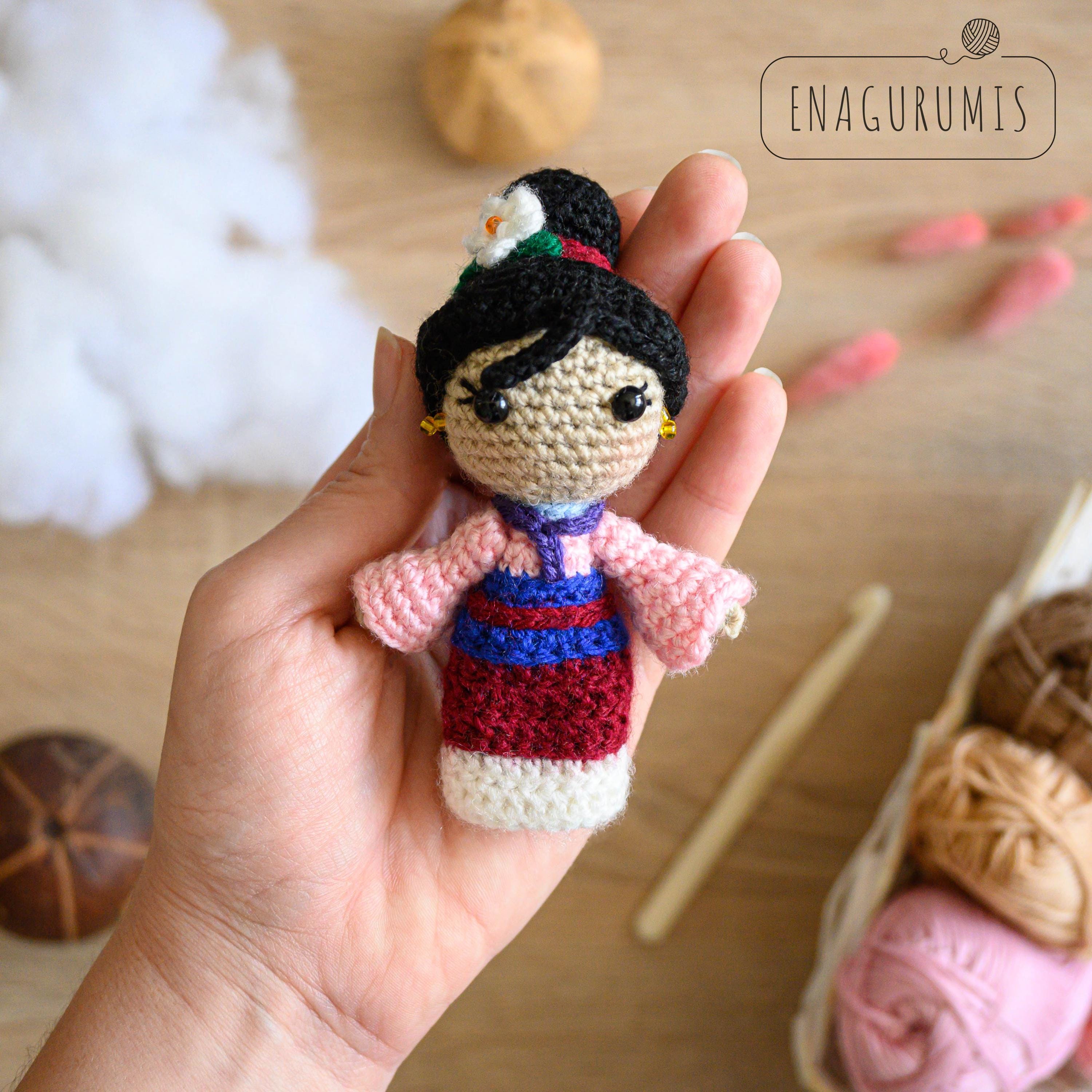 Princess Mulan Crochet Pattern Amigurumi PDF English and Spanish