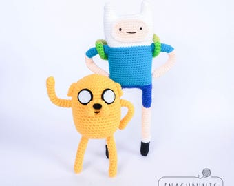 Crochet Pattern Bundle Adventure Time - Finn the human & Jake the dog amigurumi PDF pack English and Spanish