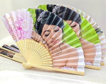 Personalized Birthday Wooden Fans with Photos/Custom Birthday Sandalwood Hand Fans In Bulk/Milestone Birthday/21st/30th/40th Birthday Favors