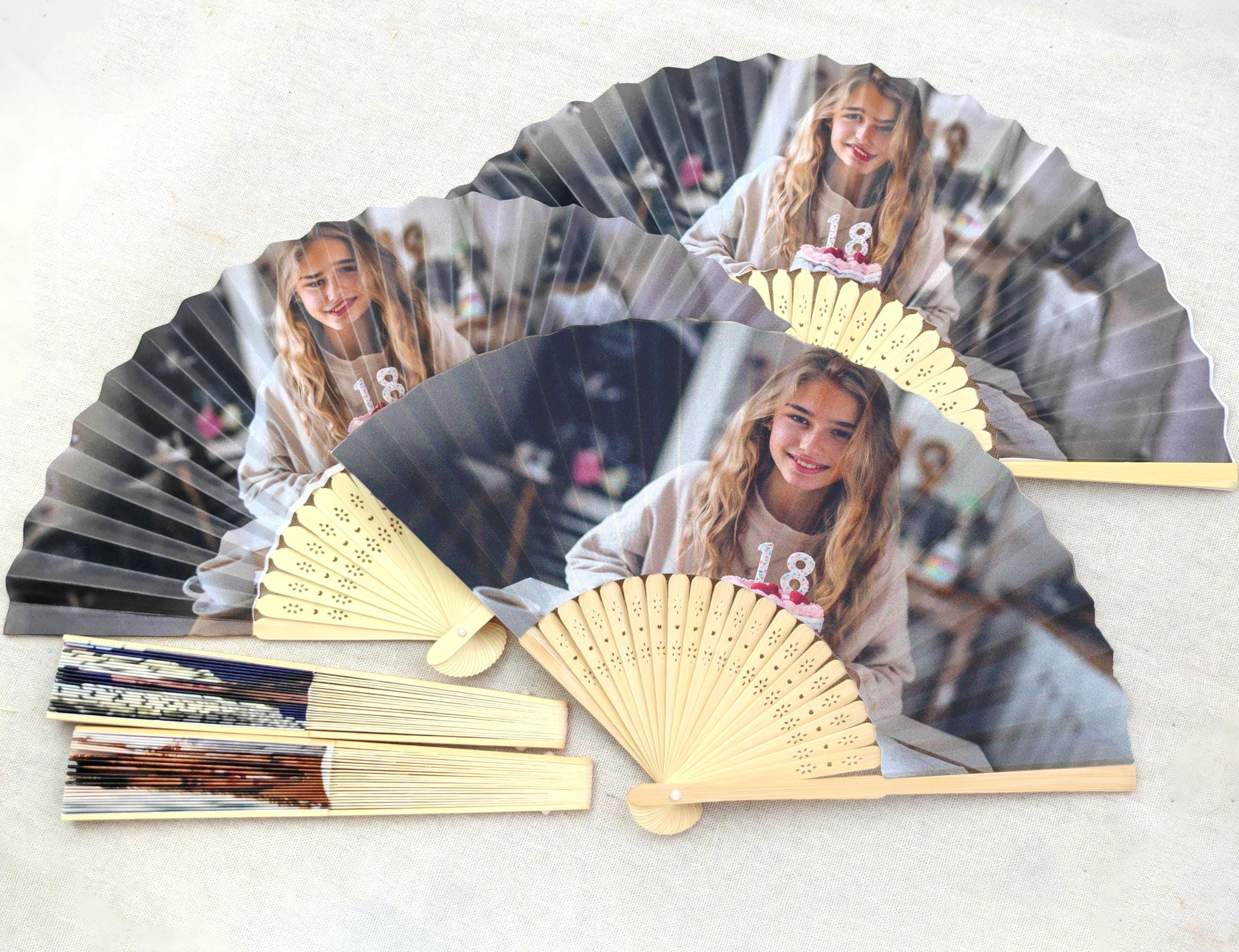 Personalized Fans/Custom Birthday Gift/Birthday Party Favor/Happy 18th birthday/30th 40th /50th Birthday Celebration/Quinceañera Hand Fans