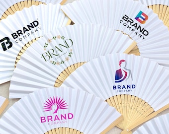 Custom Folding Hand Fan with Name, Logo or Quote/Custom Business Logo/Custom Fan Printing/ANY TEXT Hand Paper Foldable Fan/Party Favors