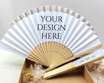 Custom Folding Hand Fan with Name, Logo or Quote/Custom Fan Printing/Bachelorette Party Favor/Birthday Party Gift/Custom Bridesmaid Favor