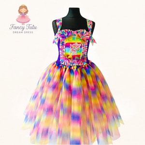 Magical Rainbow Unicorn Tutu Dress Outfit Costume for Girls - Size 98-104, Birthday Party Perfect Gift Idea