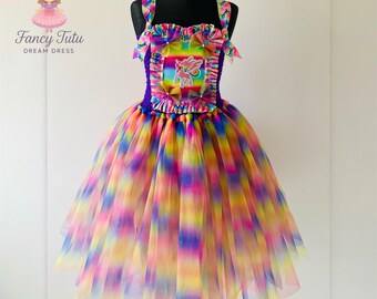 Lito Angels Mädchenkleid – Regenbogen Einhorn Muster, ärmellos, Für Party & Cosplay