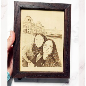Engraved Leather Photo Gift for Him  Gift For Mom or Dad