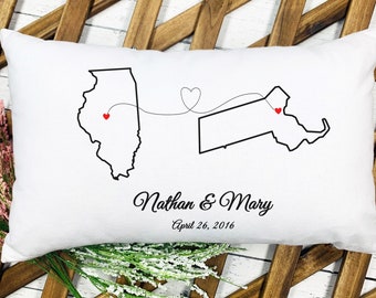 Wedding Gift Personalized Pillow any state or country custom personalize  pillow gift Housewarming Pillow for friend