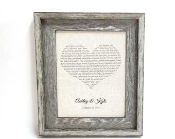 Personalized First Dance Song Lyrics Print, Anniversary Gift on Cotton or Cardstock