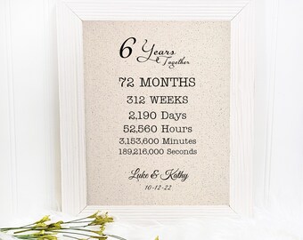 Wedding Anniversary Six Years Anniversary 6 Wedding Anniversary Gift Cotton Linen Gifts for him Couple