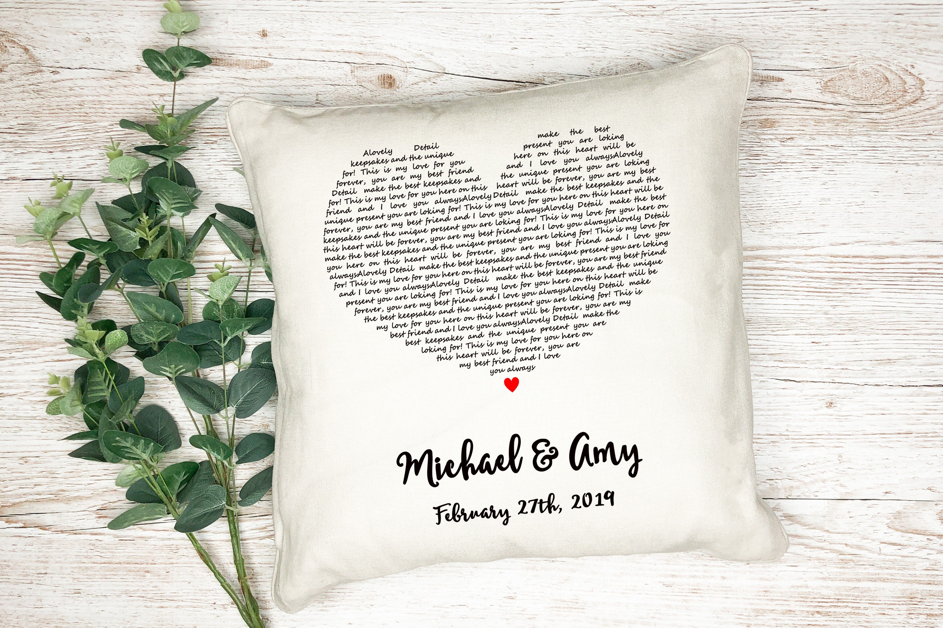 Pillow cases PERSONALISED Cotton Anniversary EMBROIDERED 2YR DOWN FOREVER TO GO 