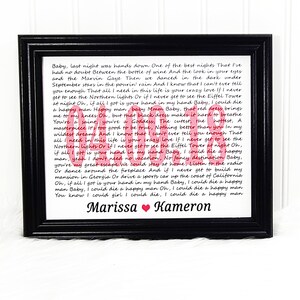 Anniversary First dance Lyrics Wall Art Digital Fil Only Wedding Anniversary Gift First year