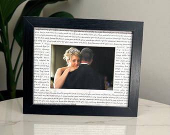 Personalized Wedding Gift First Dance Lyrics Art Photo Frame: Father of Bride Gift
