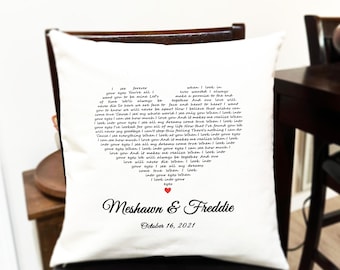 Personalized First Dance Song Lyrics Anniversary Gift  Pillow Wedding Cotton Second Anniversary