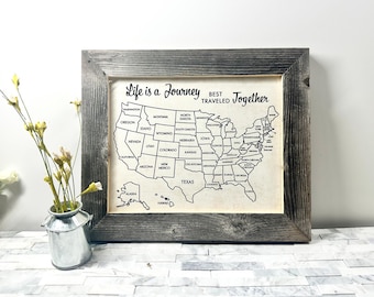 Personalized USA Memory Map Cotton Anniversary Push Pin