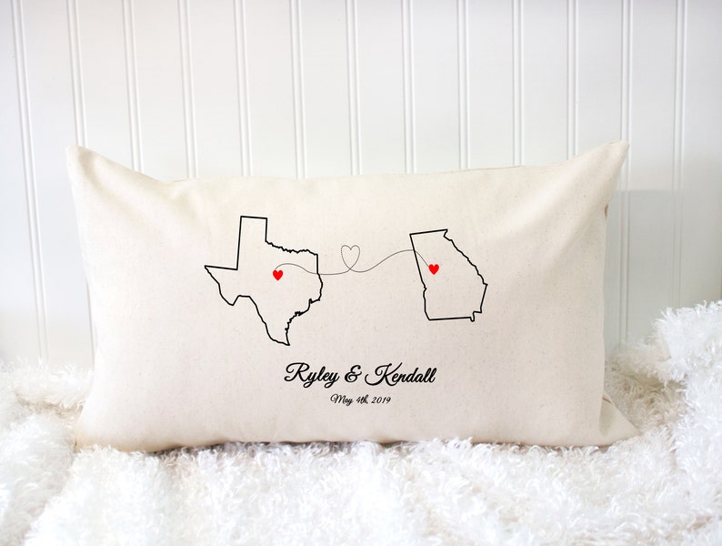 Personalized any state or country custom pillow personalize pillow gift Housewarming Pillow Wedding Pillow