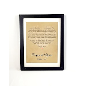 Personalized Leather Three Years Gift Any Song lyrics First Dance Love 3rd anniversary Wedding Gift  for him or her